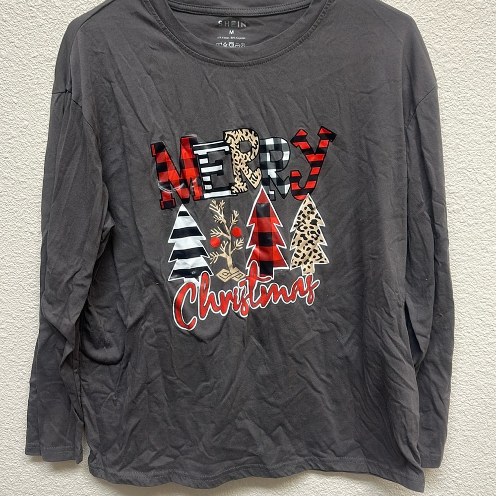 Shein M Merry Christmas shirt